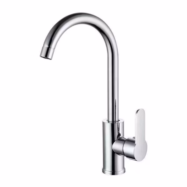 Baterie Chiuvetă Bucătărie Inox Cromat – Monocomandă, Pipa Rotativă 360°, Cartuș Ceramic Durabil, Racorduri Incluse