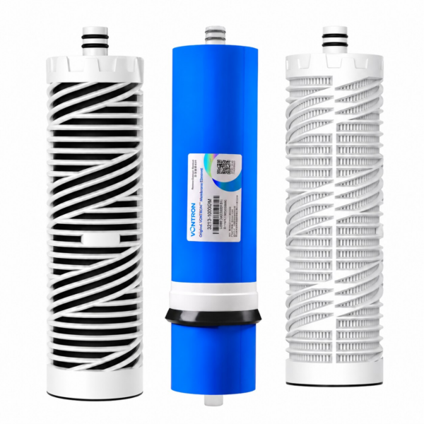 Set Cartușe Originale Air Tone Technology pentru Sistem Osmoză Inversă Direct Flow 1000 GPD, FSA-C1 3 în 1 + CTO-C1 Carbon Activ + Membrană Vontron, Kit Complet